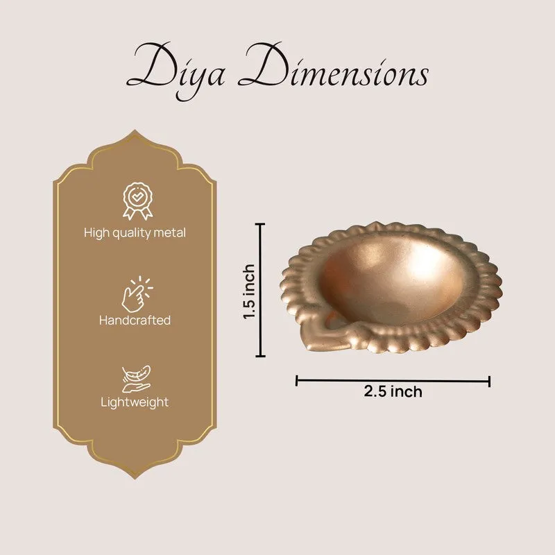 ShubhPrakash Metal Diyas - Set Of Six media 7