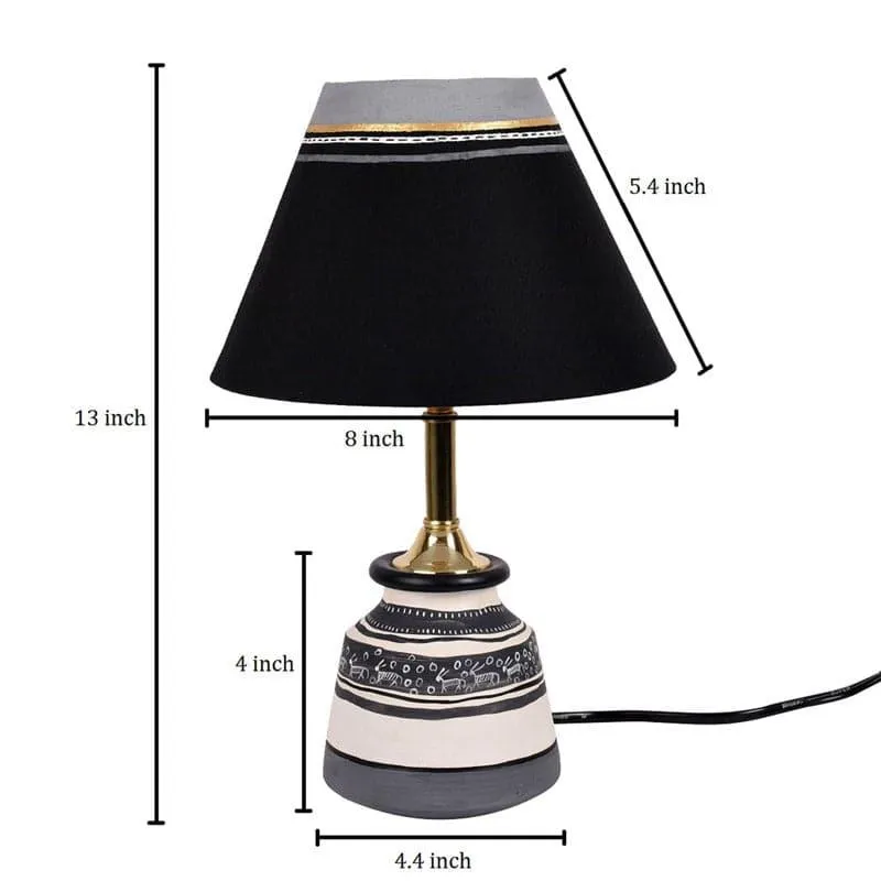 Abdel Terracotta Table Lamp - Black,White media 7