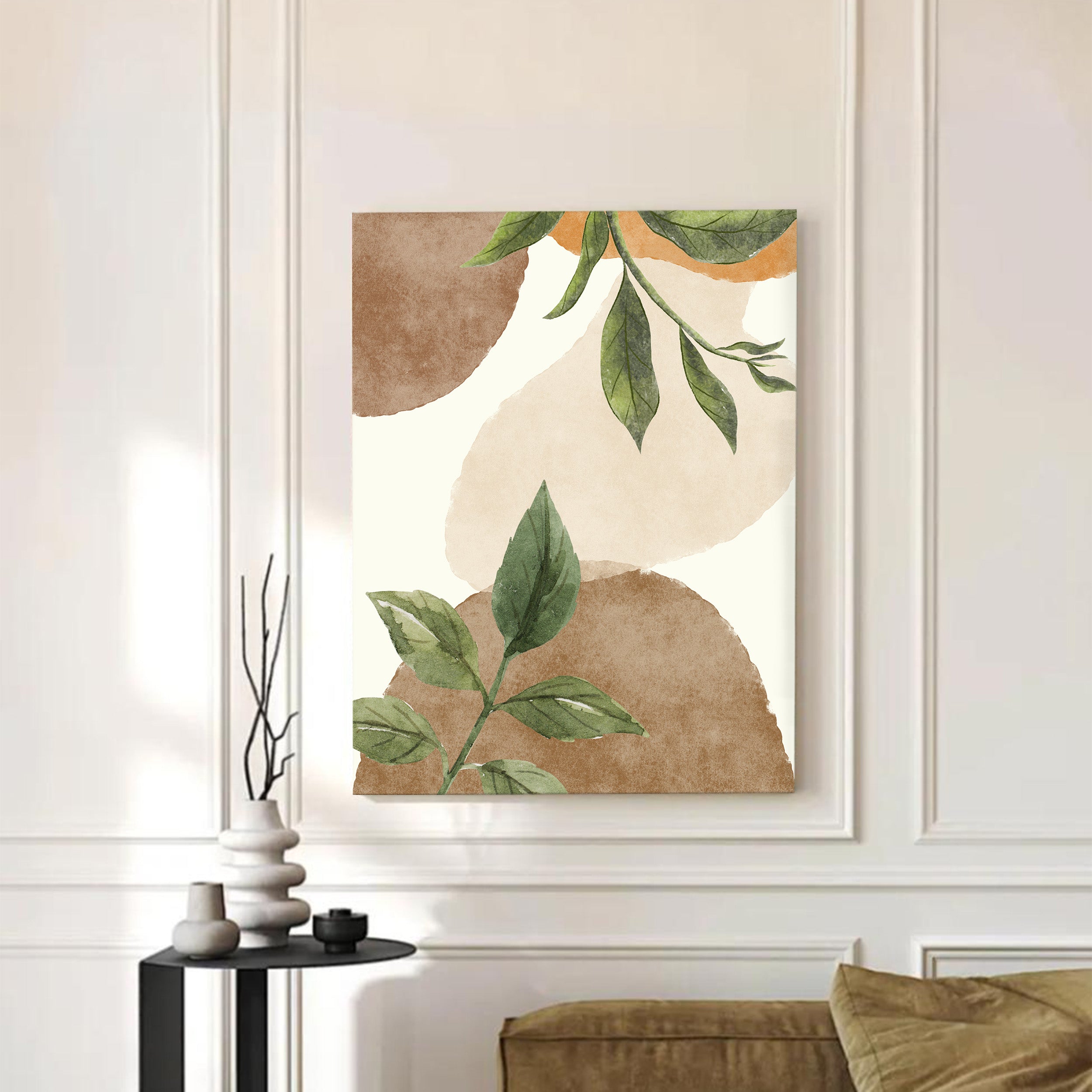Natural Balance Leaf Cotton Canvas Wall Art media 3