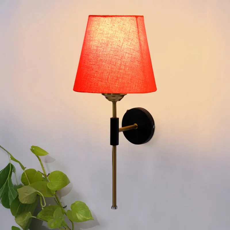 Beryll Steel & Cotton Wall Lamp - Orange media 1