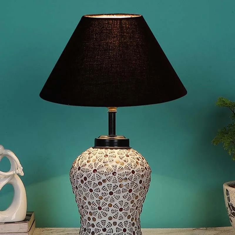 Fusion Fabric Table Lamp - Black,White media 1