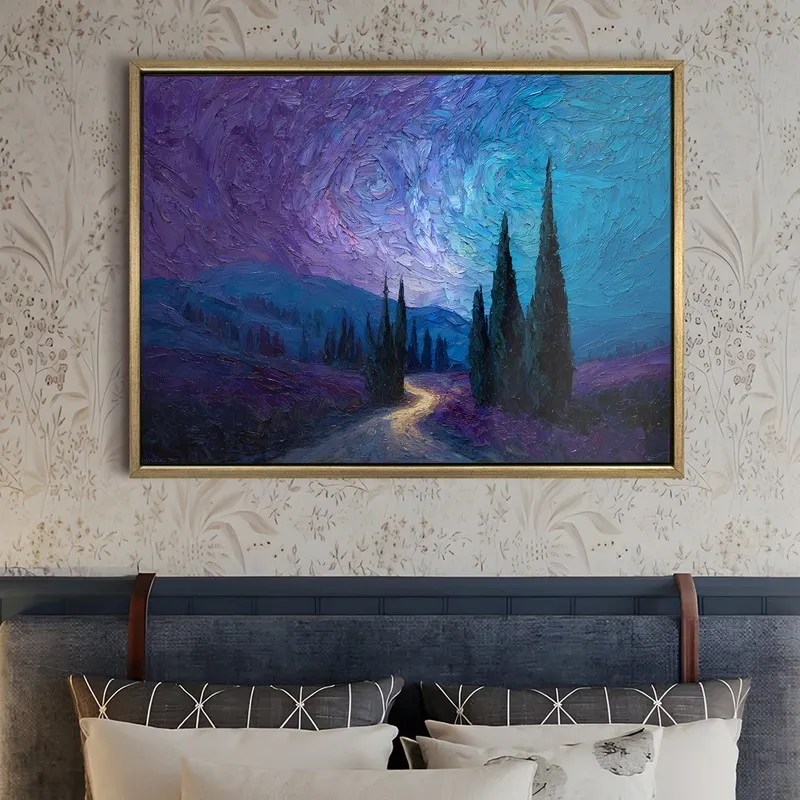 Nocturne Trail Canvas Wall Painting With Frame media 5