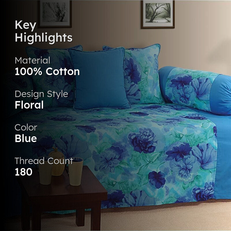 Swayam Too Blue Diwan Set media 2