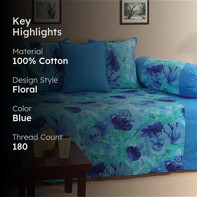 Swayam Too Blue Diwan Set media 2