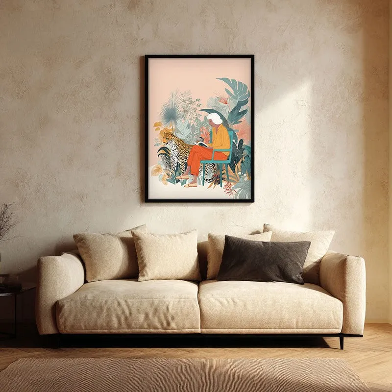 Solitude Safari Canvas Wall Painting - Black Frame media 1