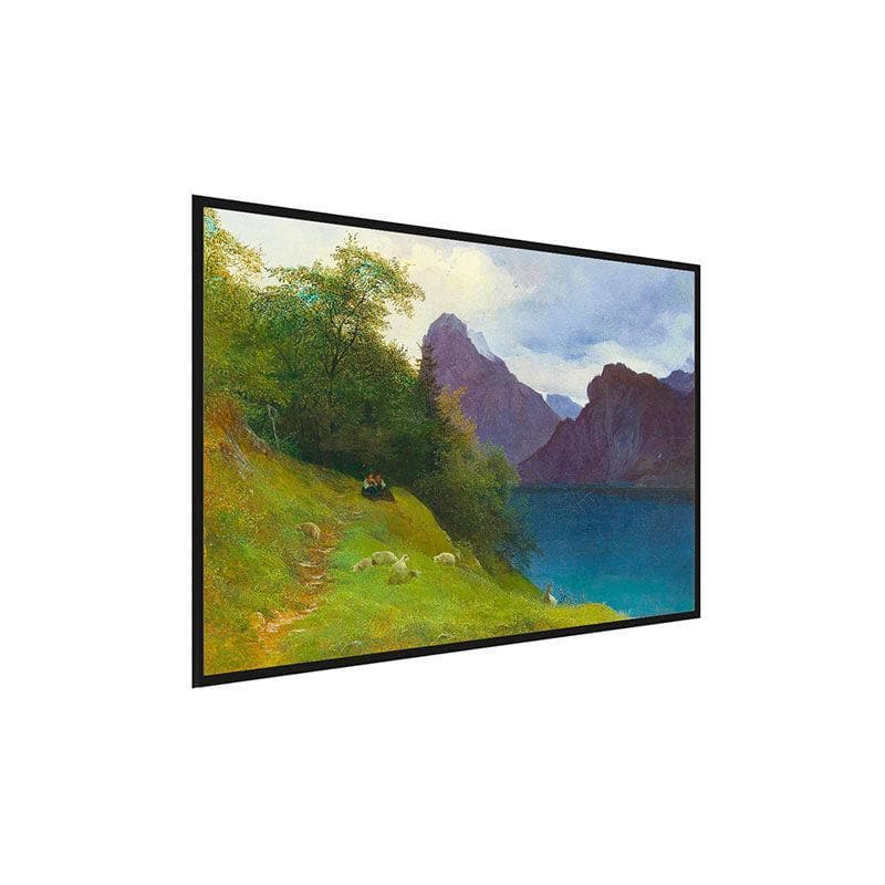 Near The River Canvas Painting - Black Frame media 3
