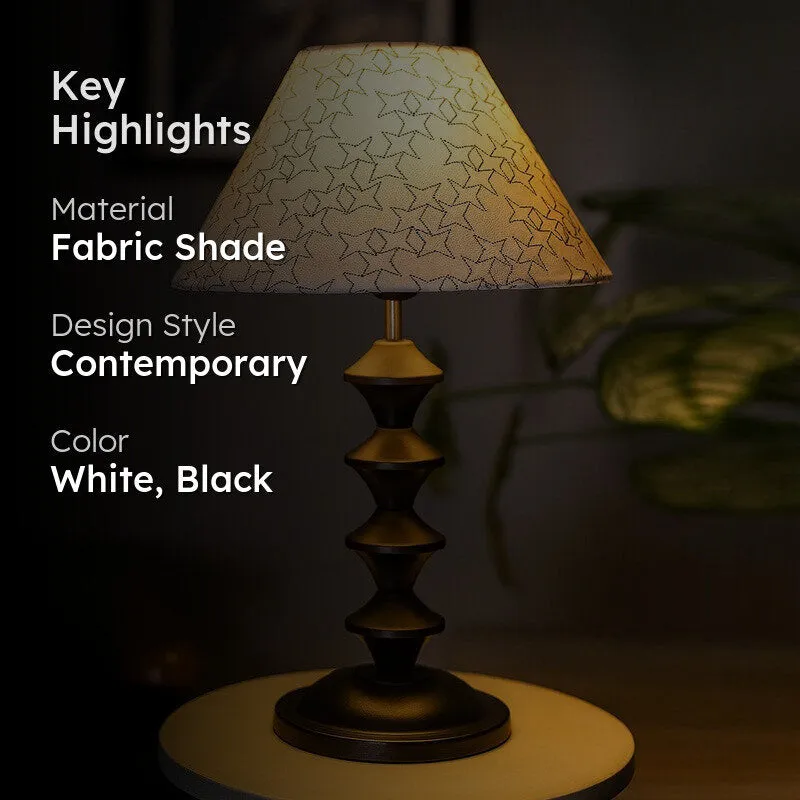 Danica Bobble Fabric Table Lamp - White,Black media 2