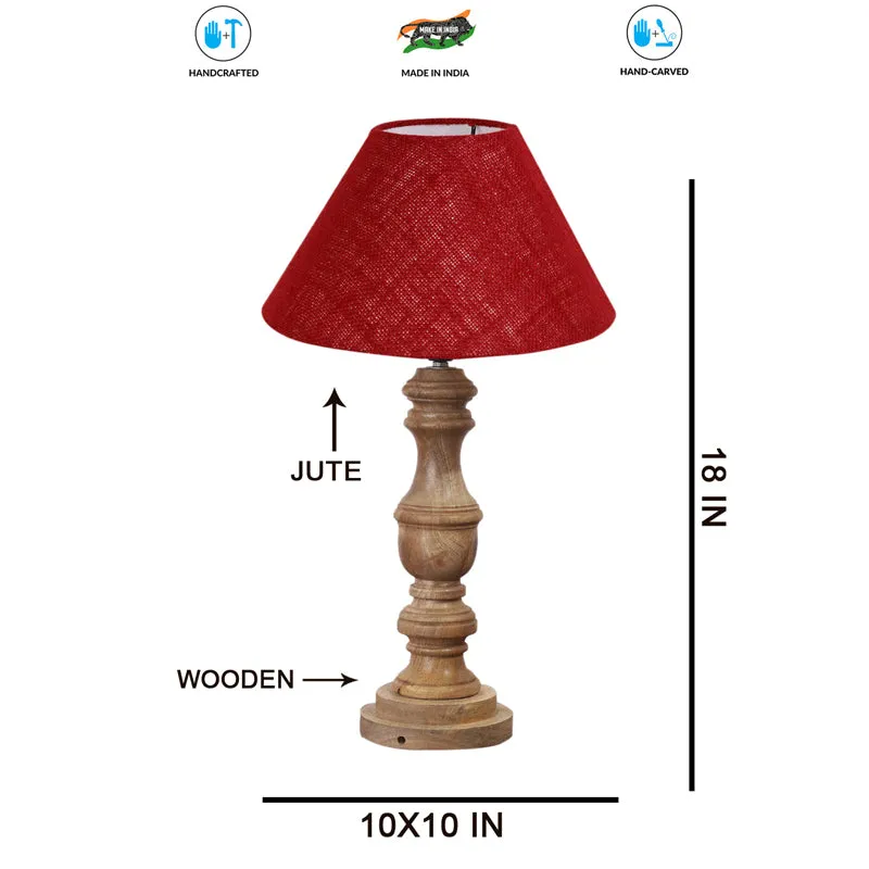 Sienna II Carve Wooden Table Lamp - Red,Brown media 7