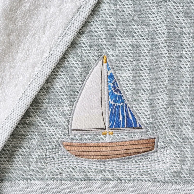 Nautical Applique Bamboo Cotton Hand Towels - Set Of Three media 10