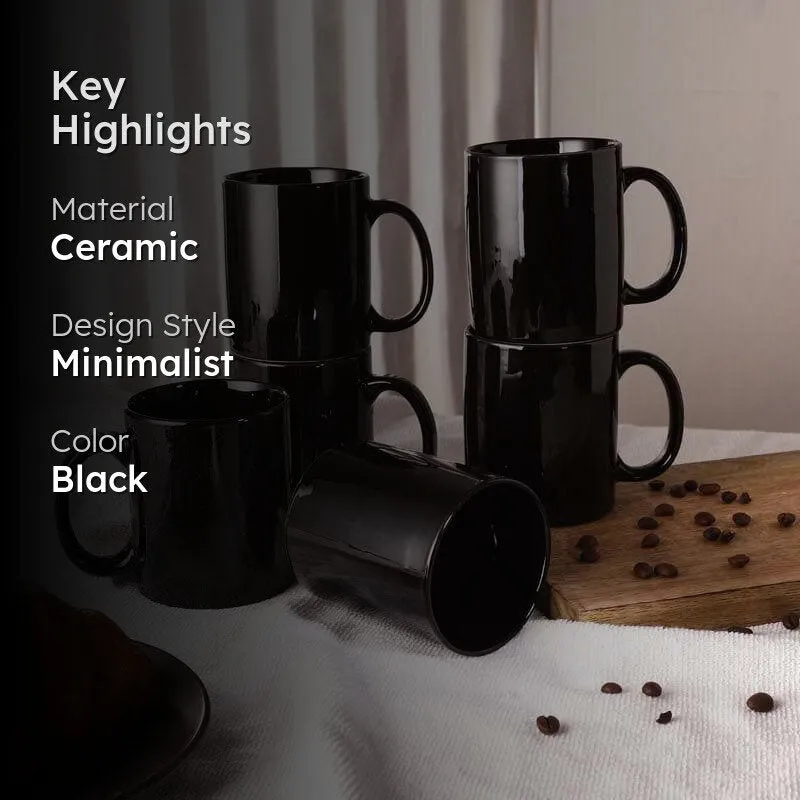 Joe Ceramic Coffee Mug (270 mL Each) - Set of Six media 2