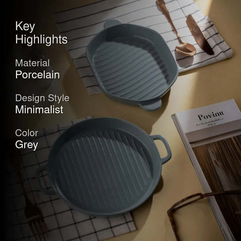 RoyalDine Porcelain PT Platter (Grey) - Two Piece Set - 2