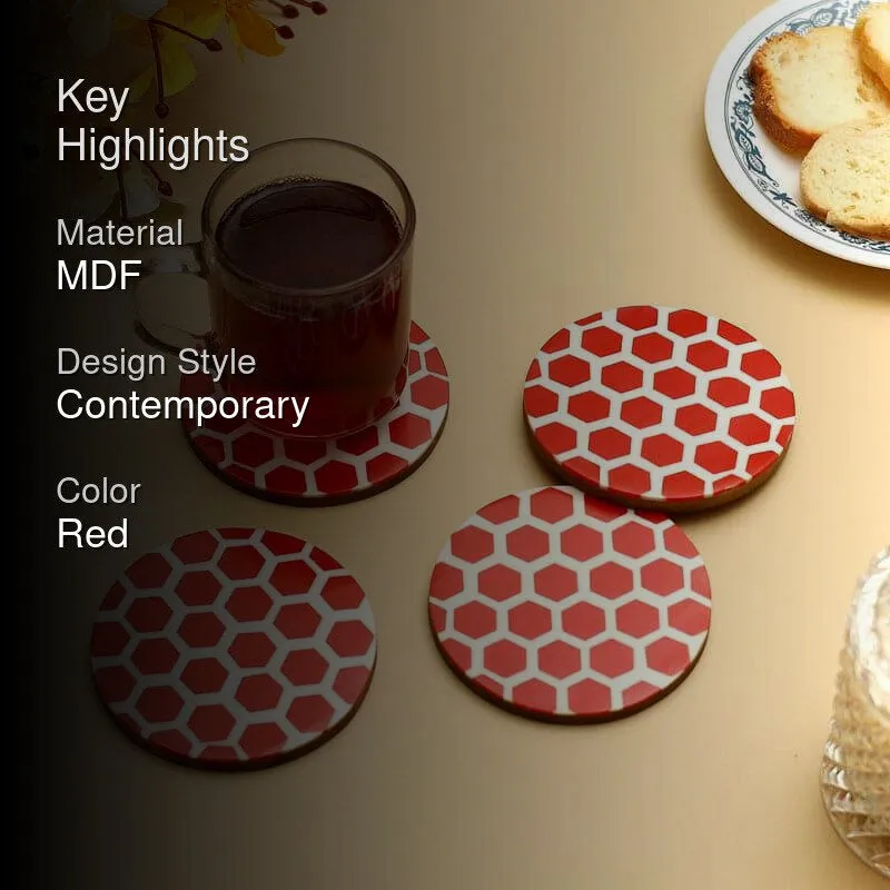 Red Honey Glow Coaster - Set Of Four media 2