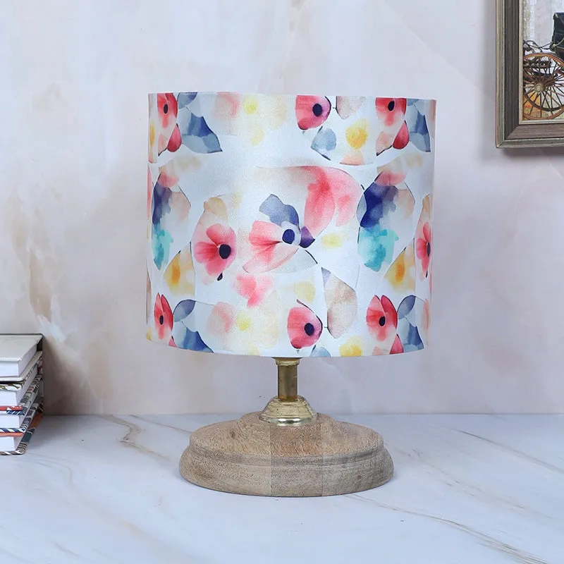 Luna Borealis Pebble Printed Mango Wood Table Lamp - Multicolor media 3