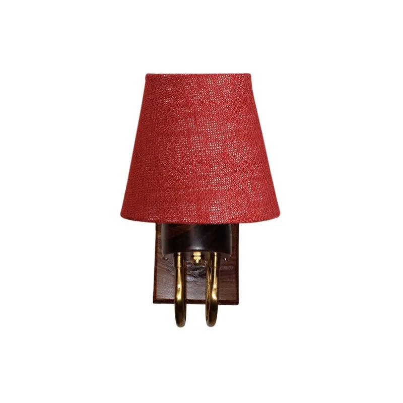Gilded Arch Decorative Jute Wall Lamp - Red media 3