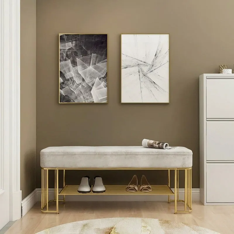 Industrial Metal Shoe Rack - Gold,Grey media 3