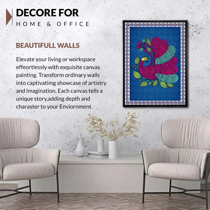 Royal Peacock Canvas Wall Painting With Frame media 7