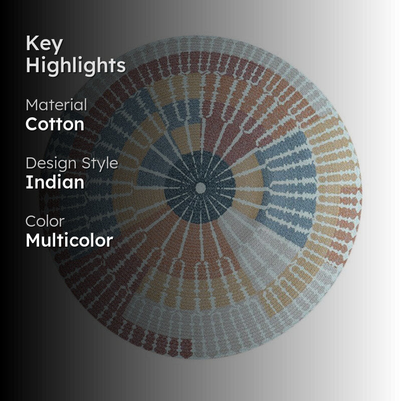 Harsa Boho Round Cotton Rug media 2