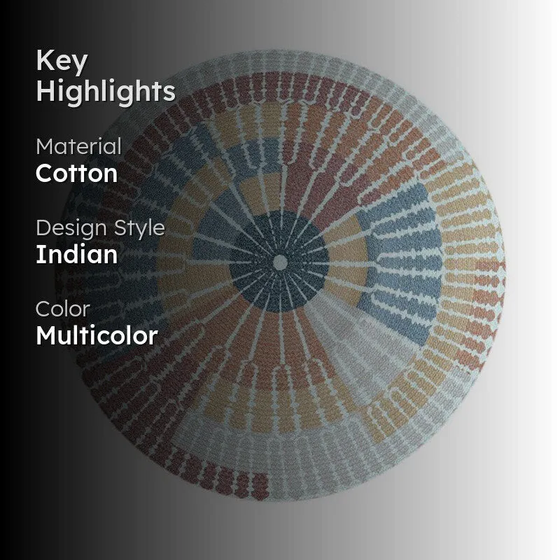 Harsa Boho Round Cotton Rug media 2