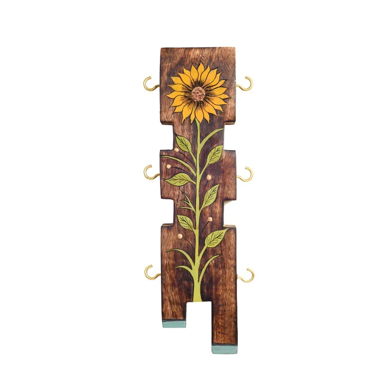 Sunflower Wooden Key Holder media 4
