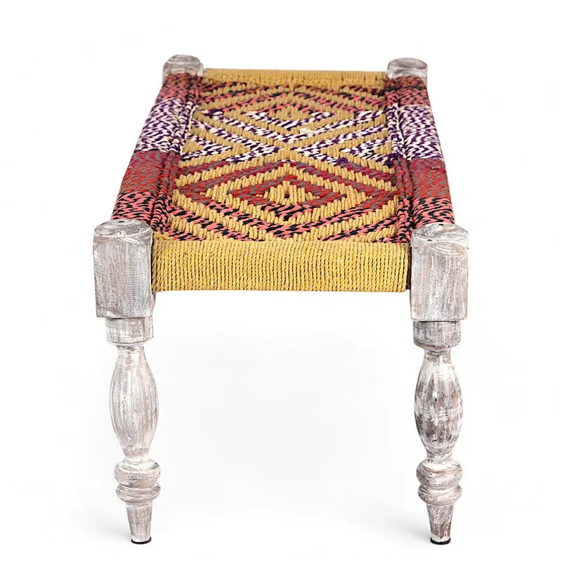 Cavon Sheesham Wooden Bench - Multicolor media 4