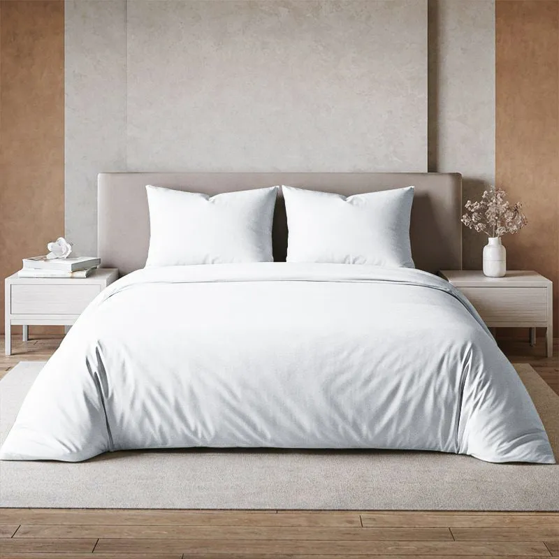 Zuma Solid Cotton Bedsheet (White) - 1000 TC media 1