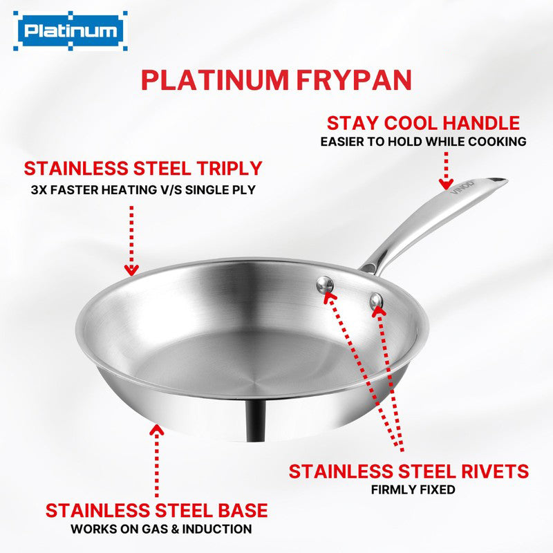 Vinod Silvra Stainless Steel Frying Pan - 1200 mL/16 Inches media 5