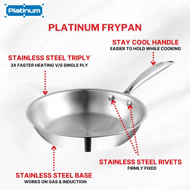 Vinod Silvra Stainless Steel Frying Pan - 1200 mL/16 Inches - 5