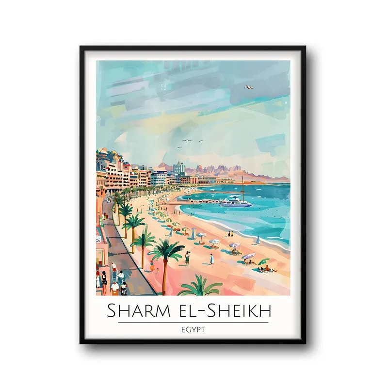Vintage Sharm El-Sheikh Framed Canvas Wall Painting media 5