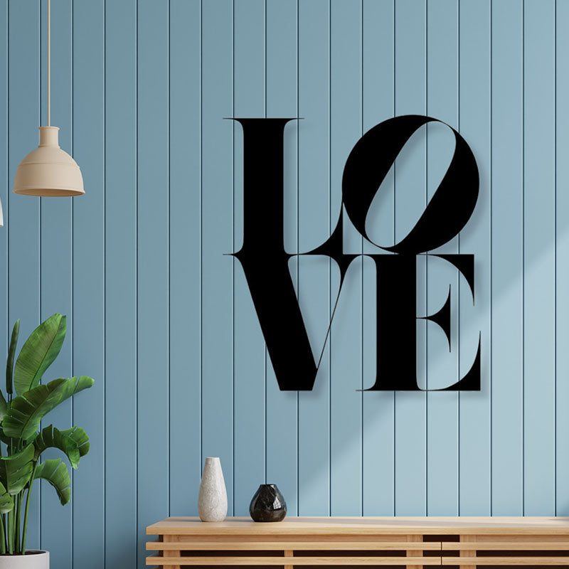Love  Black Iron Wall Accent