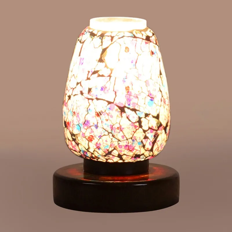 Aurylin Glass Table Lamp With Wooden Base - Multicolor media 7