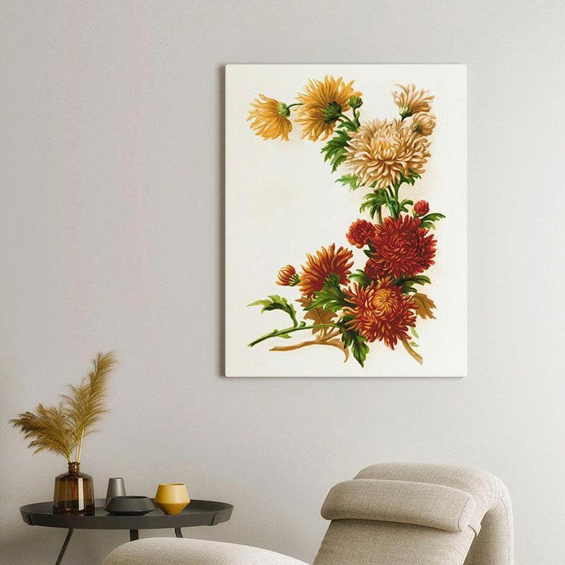 Callistephus Flowers Canvas Wall Painting - Gallery Wrap