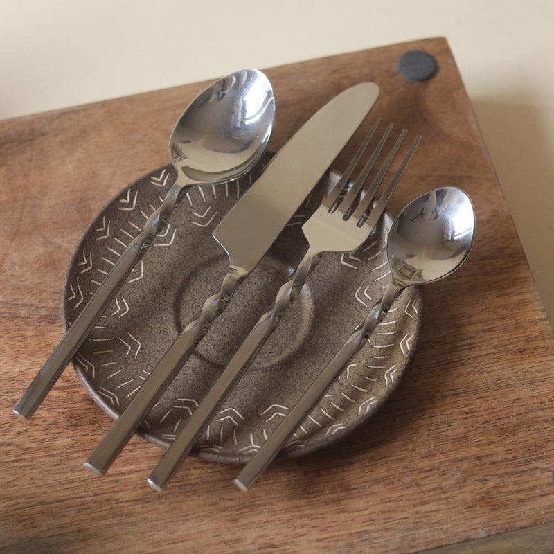 Twisto Silver Cutlery - Four Piece Set