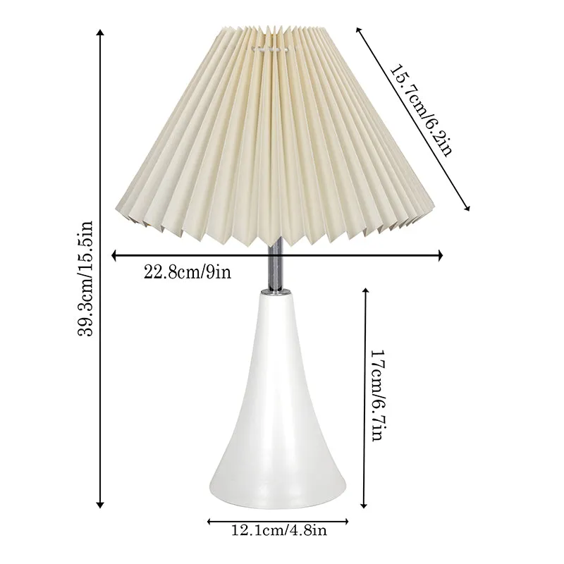 Arrido French Pleat Metal Table Lamp - White,Ivory media 5