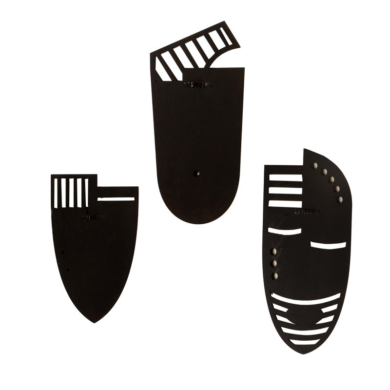 Wadha Mask Wooden Wall Accent - Set of Three media 5