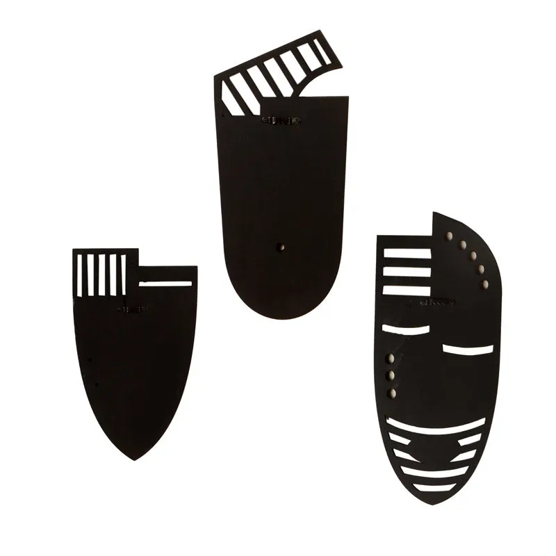 Wadha Mask Wooden Wall Accent - Set of Three media 5