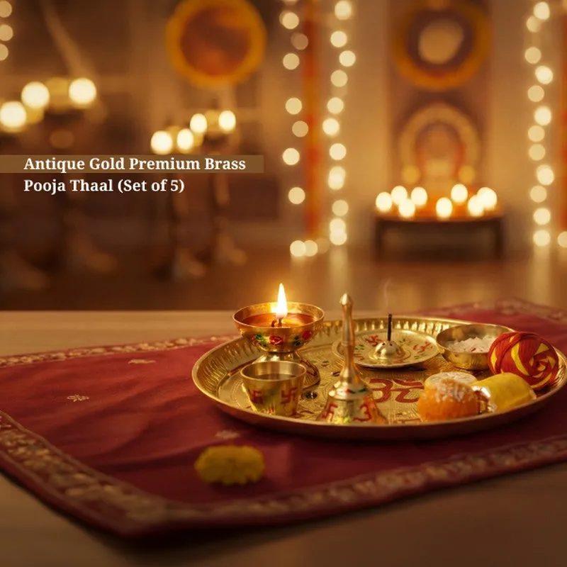 Anant Devotional Brass Pooja Thali media 7