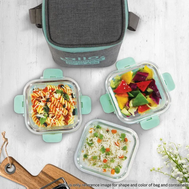 Crunty Leak Proof Glass Lunch Box with Bag- Set of Three media 6