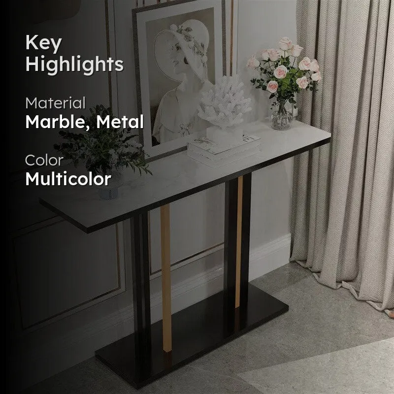 Chic Metal Console Table with Marble Top - Medium media 2