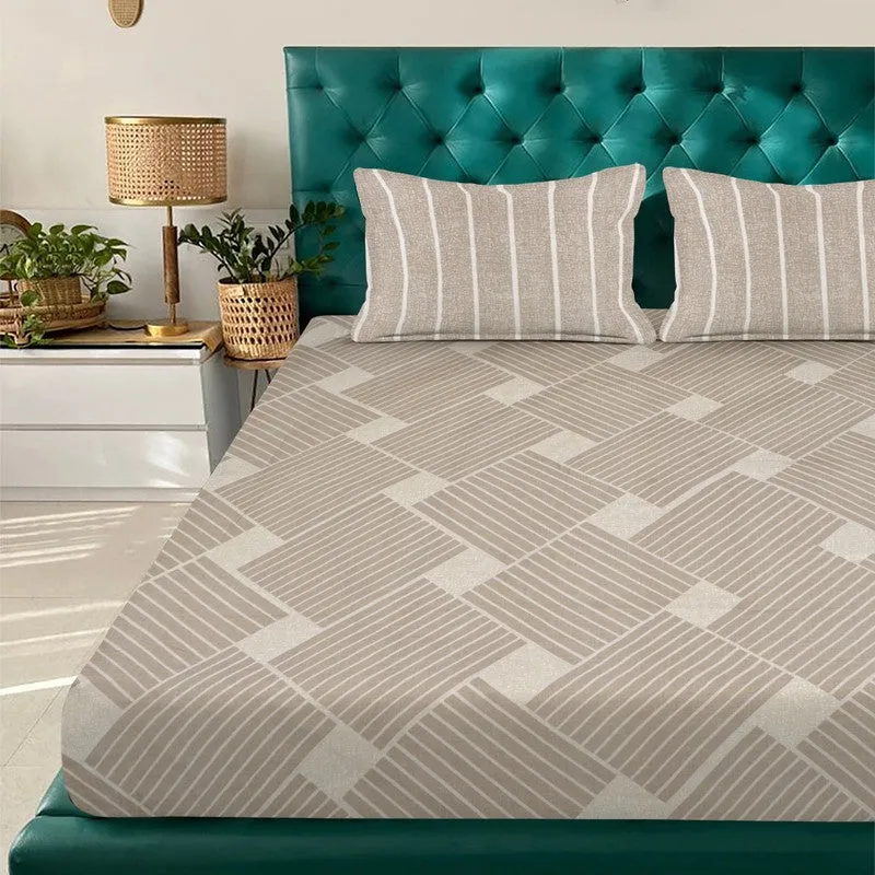 ShadeLoom Bedsheet (Beige) - 300 GSM media 3