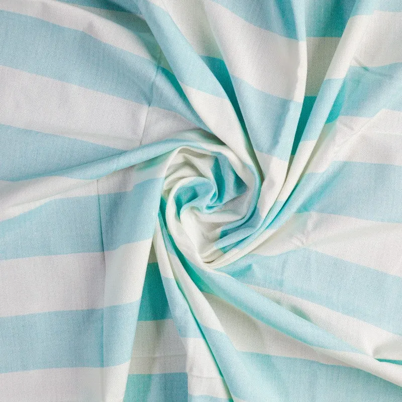 Swaddlix Striped White & Blue Bamboo Bath Towel media 7