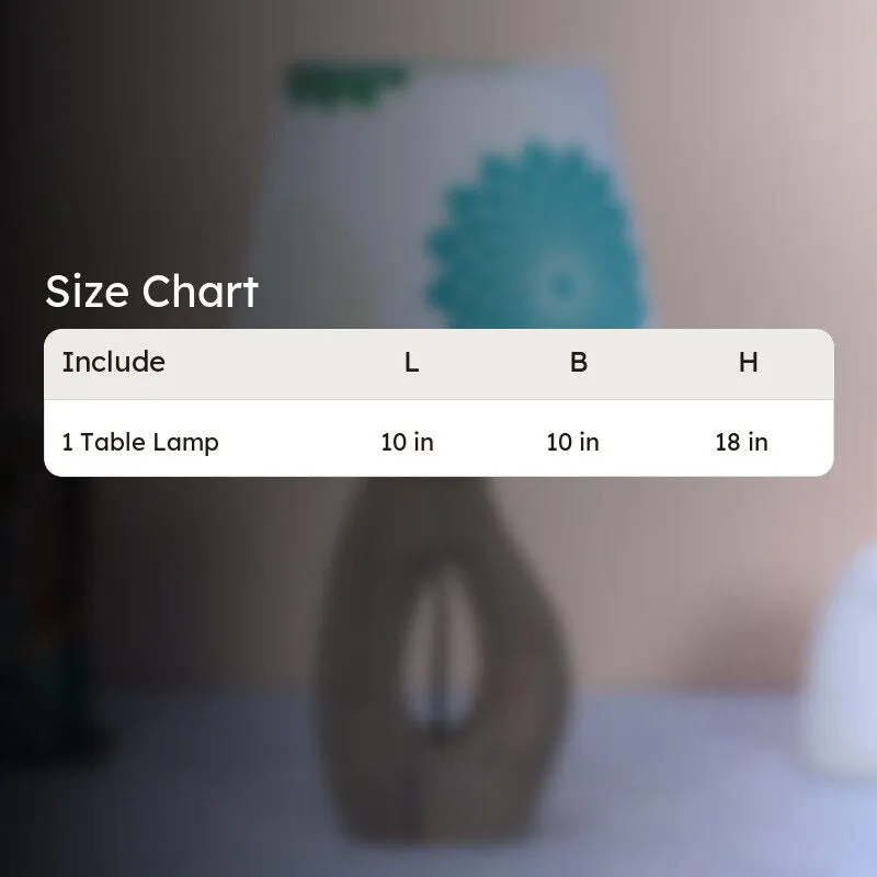 Akari Runes Printed Mango Wood Table Lamp - Multicolor media 5