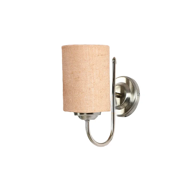 Altura Cylindrical Fabric & Metal Wall Lamp - Beige media 3