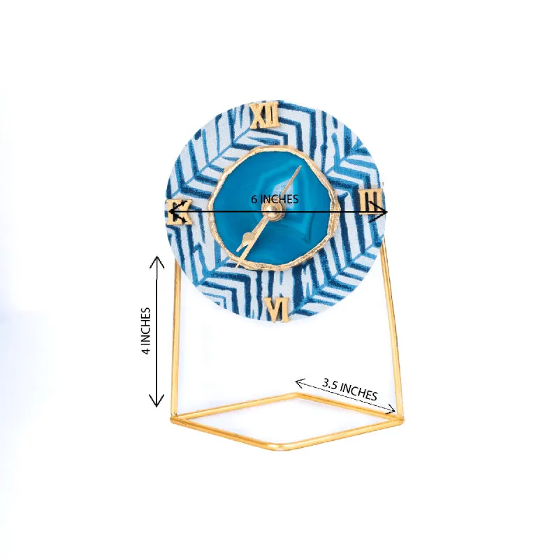 Azure Chevron MDF Clock - Round media 3
