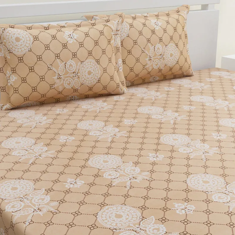 Tender Touch Cotton Bedsheet (Peach) - 144 TC media 3