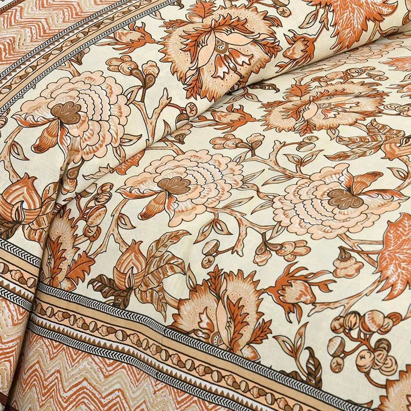 Yukta Printed  Cotton Bedsheet (Orange) - 160 TC media 3