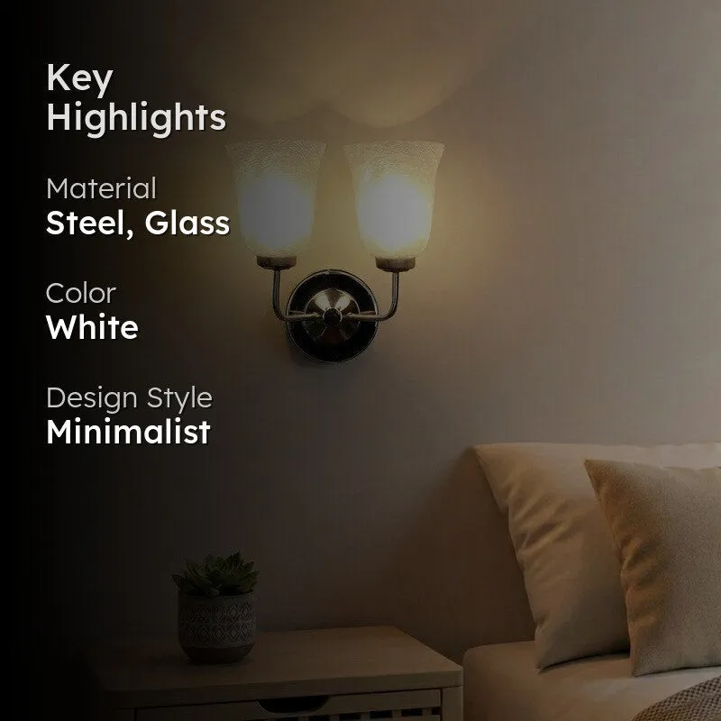 Crystal Bloom Silver Dual Glass Wall Lamp media 2