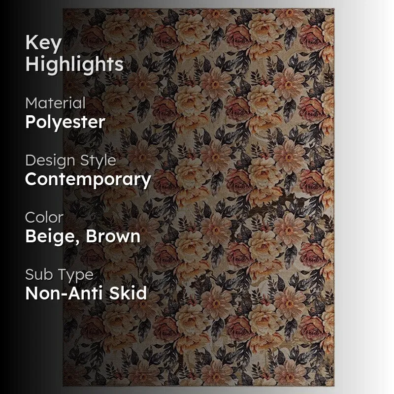 Charlotte Floral Carpet - Beige & Brown media 2