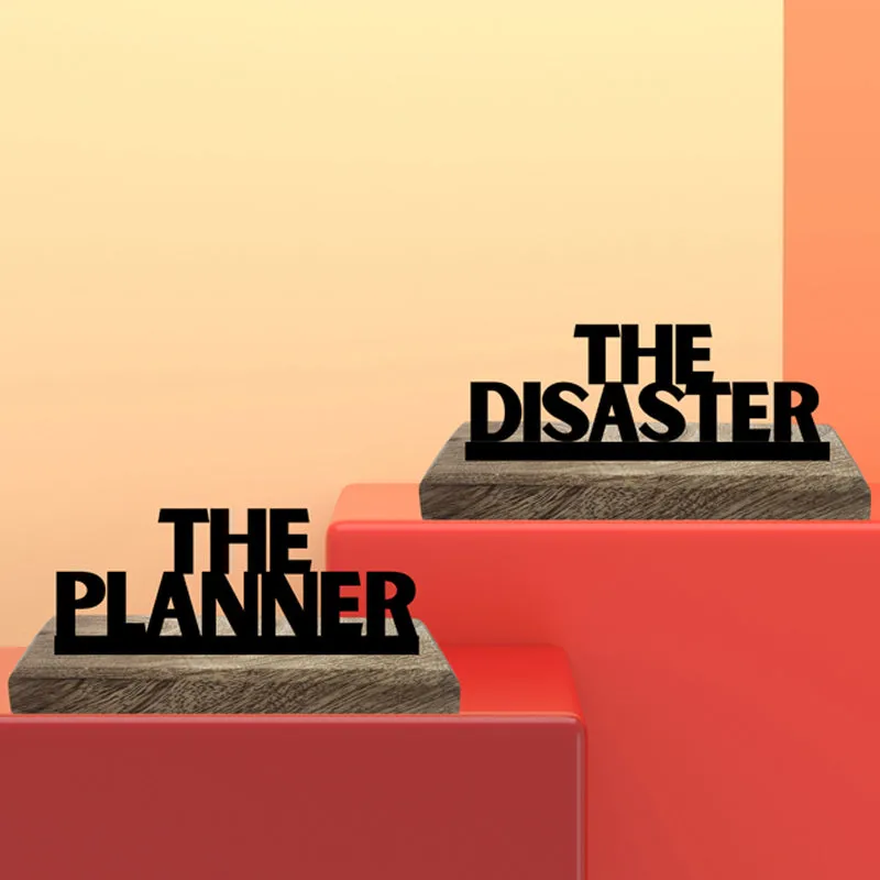 Disaster Planner Typography Showpiece - Set Of Two media 3
