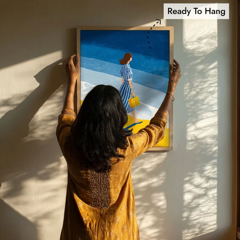 Oceanview Canvas Wall Painting - Brown Frame media 9