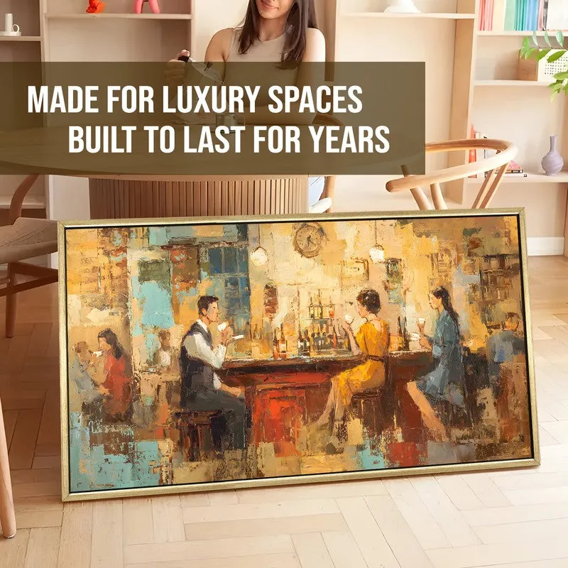 Golden Gather Canvas Wall Painting With Frame media 5